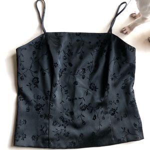 Black Floral “corset” top